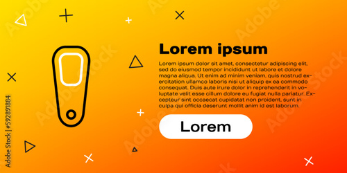 Line Pumice for feet icon isolated on yellow background. Foot cleaning. Skin beauty cosmetology leg care. Colorful outline concept. Vector