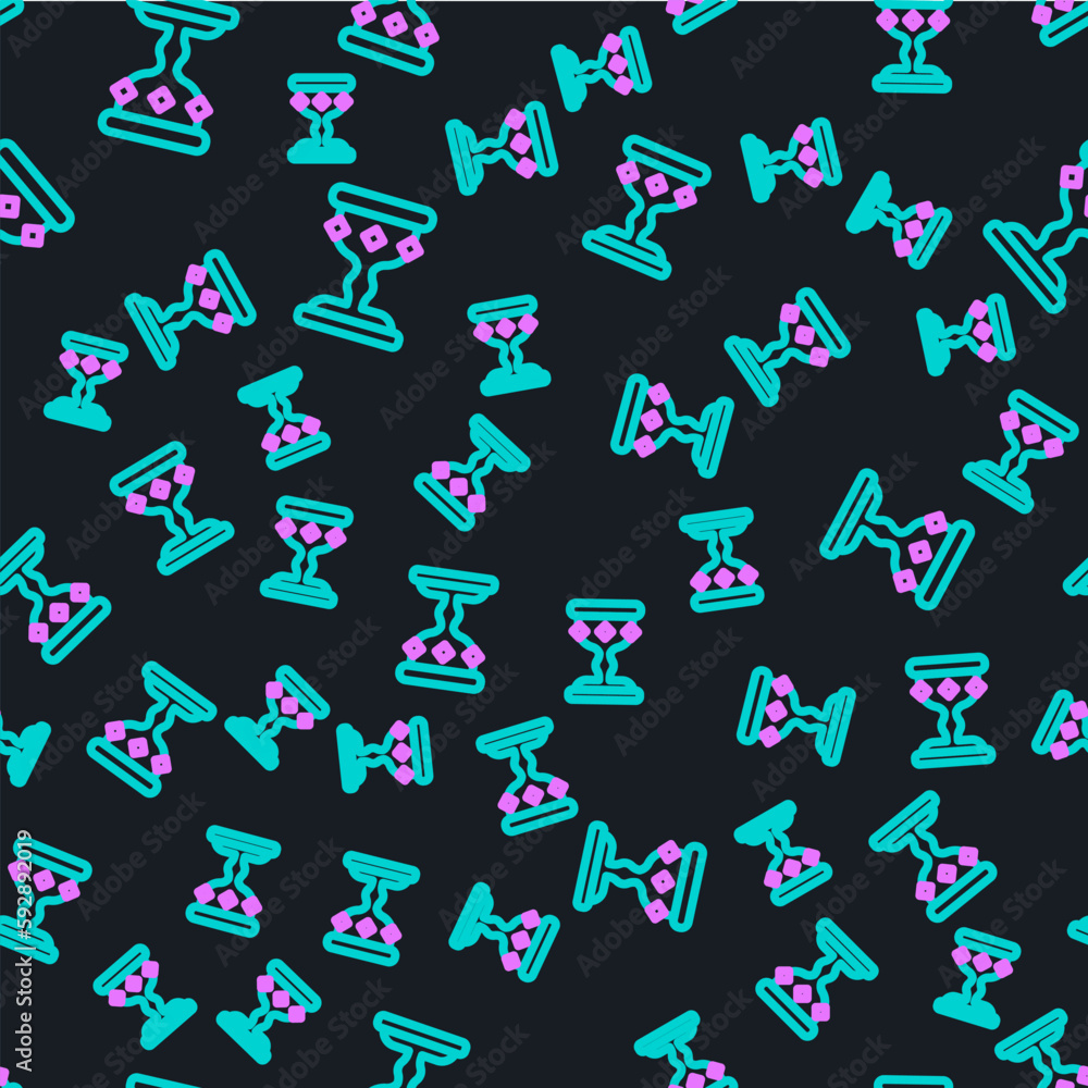 Line Medieval goblet icon isolated seamless pattern on black background. Vector Line Medieval goblet icon isolated seamless pattern on black background. Vector