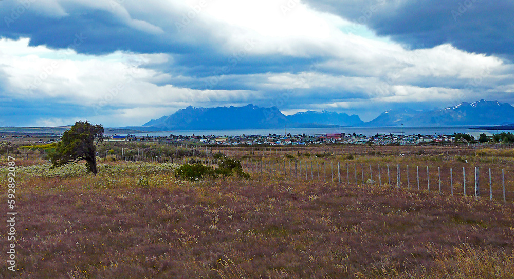 View of Puerto Natales, Patagonia, Chile