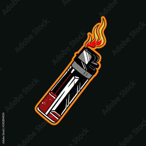 Hand drawn illustration of lighter
