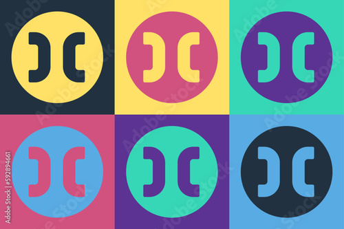 Pop art Pisces zodiac sign icon isolated on color background. Astrological horoscope collection. Vector