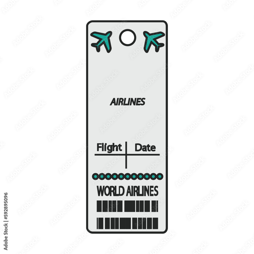 Baggage tag vector icon.Color vector icon isolated on white background baggage tag.