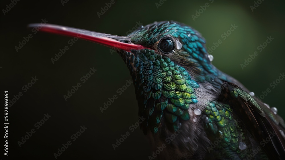 Obraz premium Broad-Billed Hummingbird close up. Generative AI