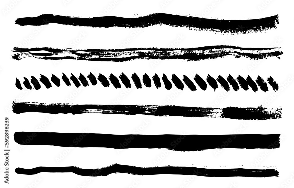 Lines texture. Black ink grunge paint brush strokes. Painted ink stripes, design elements. illustration Lines texture. Black ink grunge paint brush strokes. Painted ink stripes, design elements. illustration
