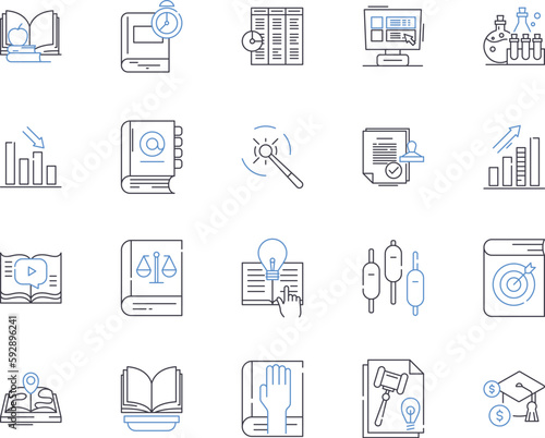 Cognitive science outline icons collection. Cognition, Neuroscience, AI, Intelligence, Psychology, Brain, Perception vector and illustration concept set. Semantics, Knowledge, Memory linear signs
