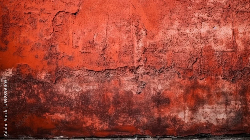 Texture of old red concrete wall for background. Generative AI Texture of old red concrete wall for background. Generative AI