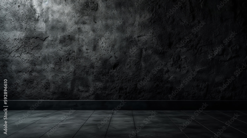 Texture of old black concrete wall for background. Generative AI Texture of old black concrete wall for background. Generative AI