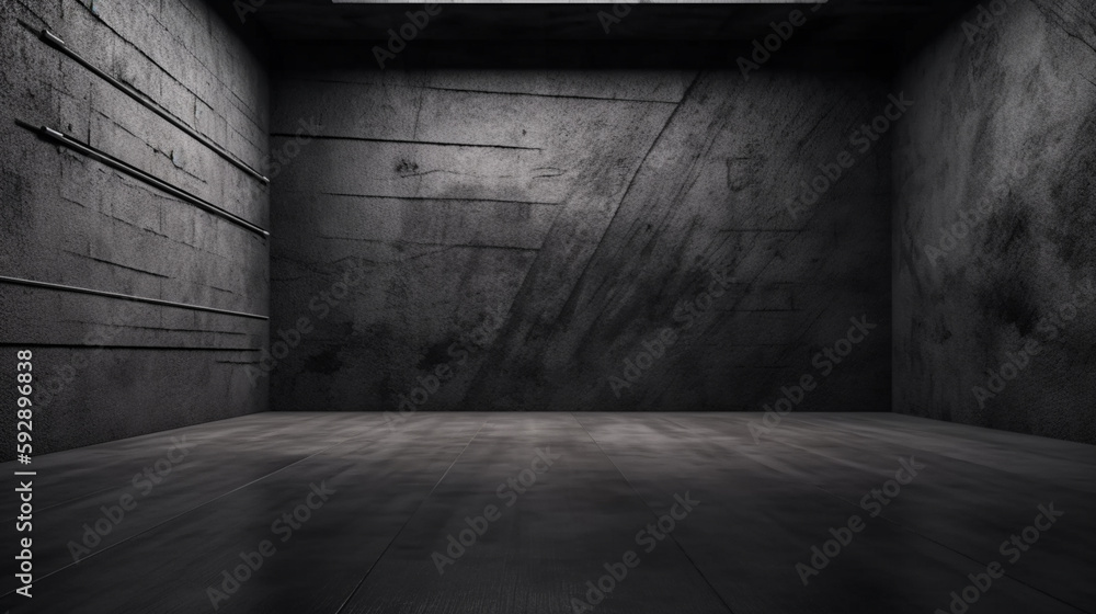 Texture of old black concrete wall for background. Generative AI Texture of old black concrete wall for background. Generative AI
