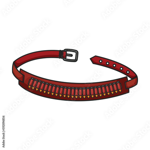 Belt ammunition vector icon.Color vector icon isolated on white background belt ammunition.