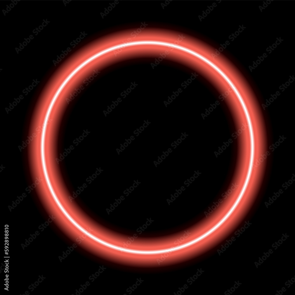 Neon glowing frame, e-circle. Illuminated geometric shape. Sign, template design element. Bright multicolored circle with blank emptyspace inside Neon glowing frame, e-circle. Illuminated geometric shape. Sign, template design element. Bright multicolored circle with blank emptyspace inside