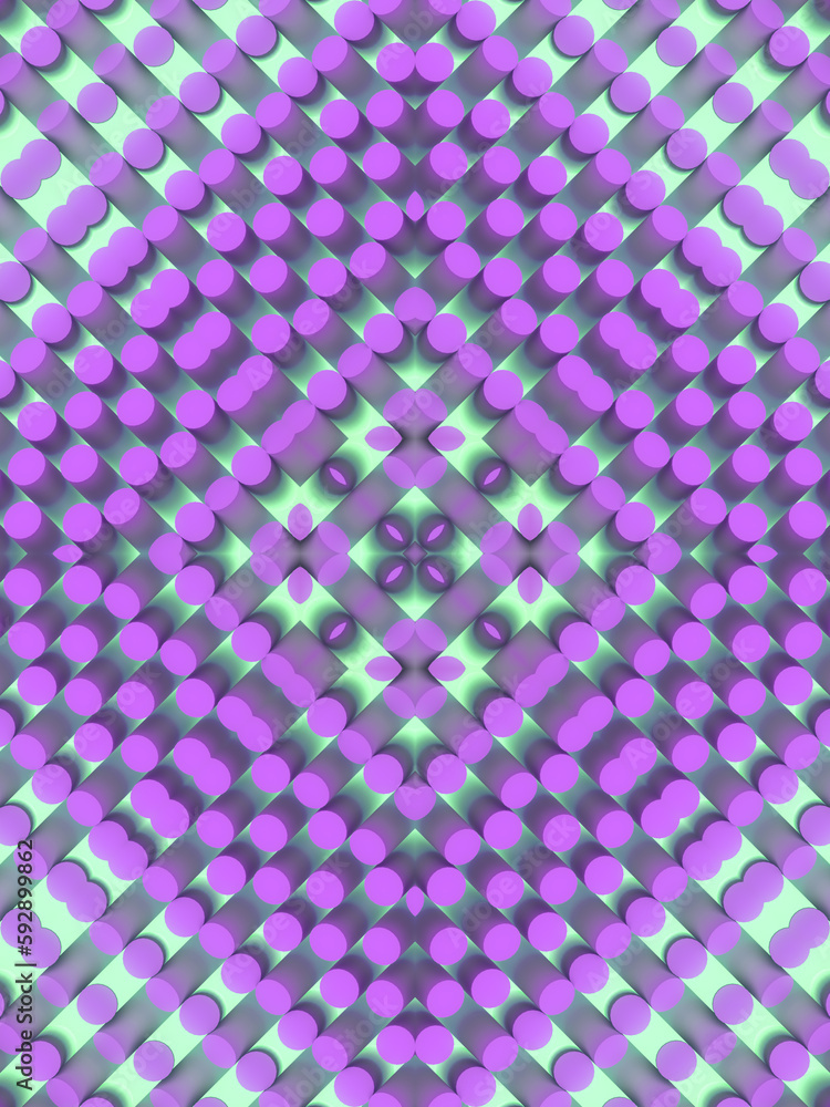Group of cylinders with a trendy neon colored gradient. Abstract kaleidoscopic background. 3d rendering illustration Group of cylinders with a trendy neon colored gradient. Abstract kaleidoscopic background. 3d rendering illustration