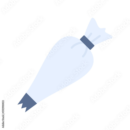 Pastry bag icon. Kitchen utensil, isolated on white background.