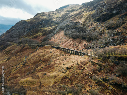 Glen Ogle Viaduct arch bridge at sustrans cycling route no7. The bridge was part of the Callander and Oban Railway.