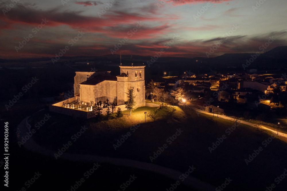 Fototapeta premium Church of Sta. Marina in the town of Cubillo del Campo