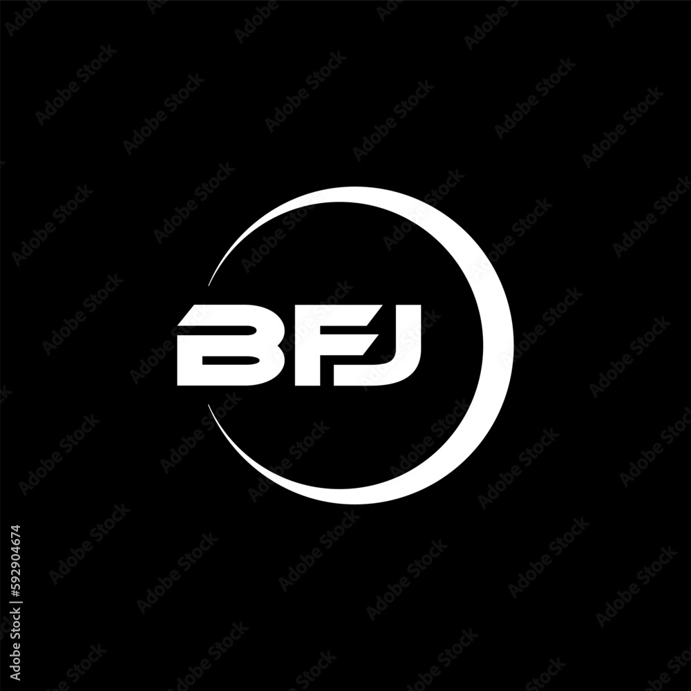 BFJ letter logo design with black background in illustrator, cube logo, vector logo, modern alphabet font overlap style. calligraphy designs for logo, Poster, Invitation, etc. BFJ letter logo design with black background in illustrator, cube logo, vector logo, modern alphabet font overlap style. calligraphy designs for logo, Poster, Invitation, etc.