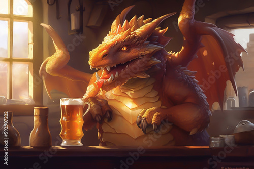 Roter Drache in der Taverne: Gemütliches Beisammensein bei einem Bier © actioncam-chiemgau