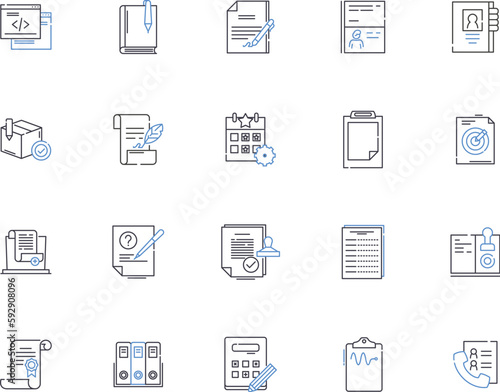 Planning outline icons collection. Scheme, Arrangement, Program, Design, Outline, Map, Map out vector and illustration concept set. Method, Intend, Agenda linear signs