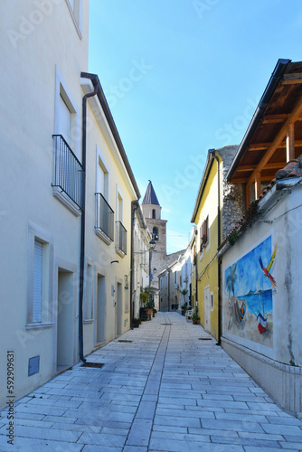 A narrow street of Campomarino, a painted village of Molise in Italy. © Giambattista