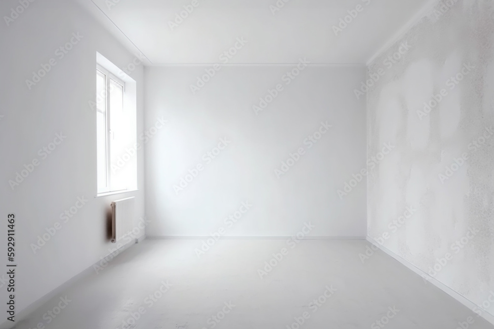white empty design decoration wall light background home window abstract interior room. Generative AI. white empty design decoration wall light background home window abstract interior room. Generative AI.