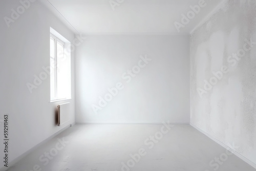 white empty design decoration wall light background home window abstract interior room. Generative AI.