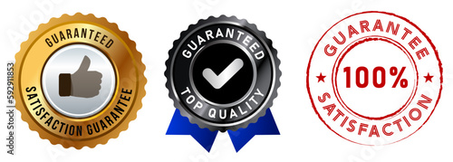 satisfaction guarantee badge stamp label sticker vector design
