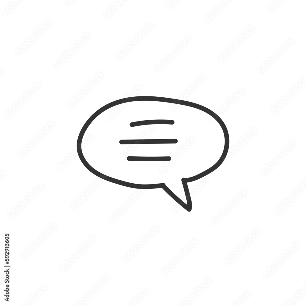 Hand drawn bubble chat vector icon. Chat flat sign design. SMS chat symbol pictogram. Hand drawn chat message icon. UX UI icon. Linear icon Hand drawn bubble chat vector icon. Chat flat sign design. SMS chat symbol pictogram. Hand drawn chat message icon. UX UI icon. Linear icon