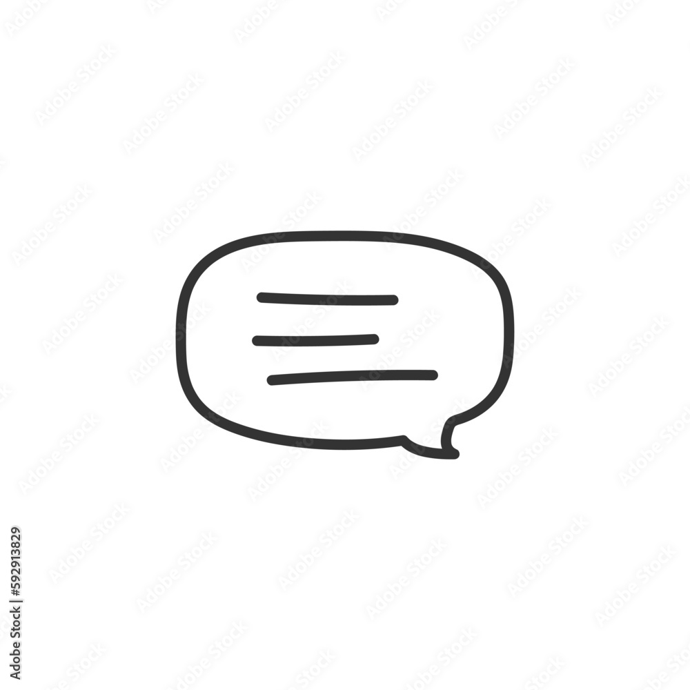 Hand drawn bubble chat vector icon. Chat flat sign design. SMS chat symbol pictogram. Hand drawn chat message icon. UX UI icon. Linear icon Hand drawn bubble chat vector icon. Chat flat sign design. SMS chat symbol pictogram. Hand drawn chat message icon. UX UI icon. Linear icon