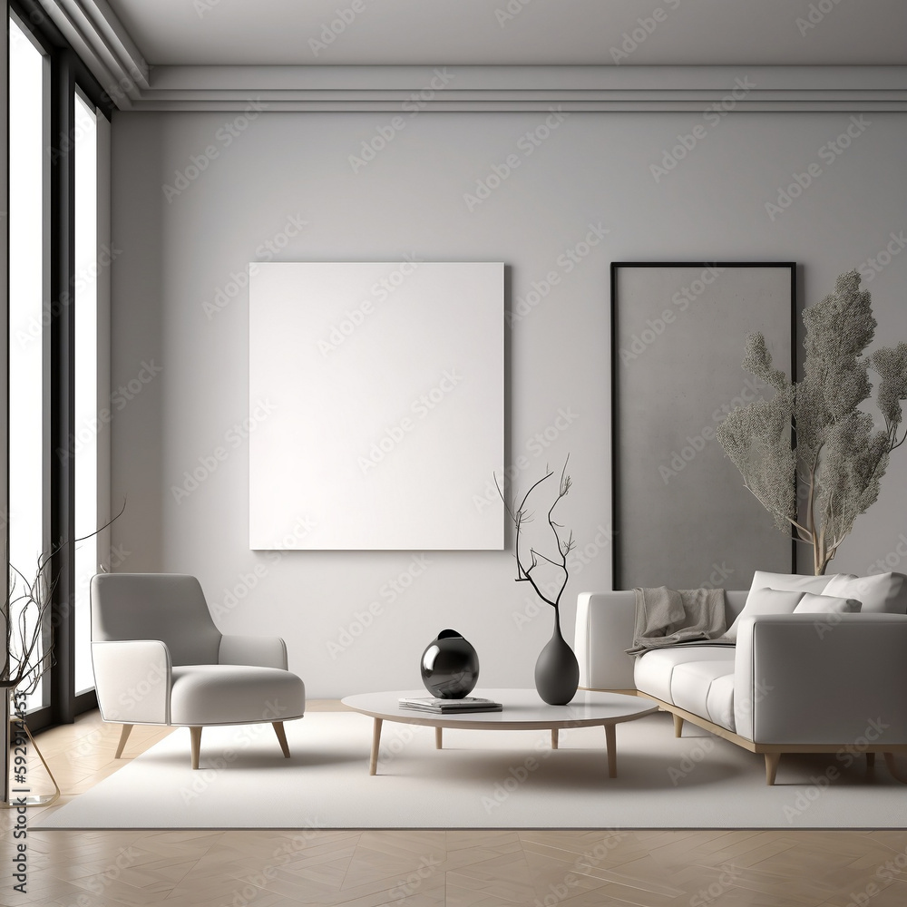 Living room mockup realestate aesthetic, Generative AI Living room mockup realestate aesthetic, Generative AI
