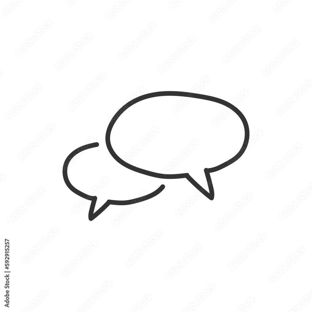 Hand drawn bubble chat vector icon. Chat flat sign design. SMS chat symbol pictogram. Hand drawn chat message icon. UX UI icon. Linear icon Hand drawn bubble chat vector icon. Chat flat sign design. SMS chat symbol pictogram. Hand drawn chat message icon. UX UI icon. Linear icon