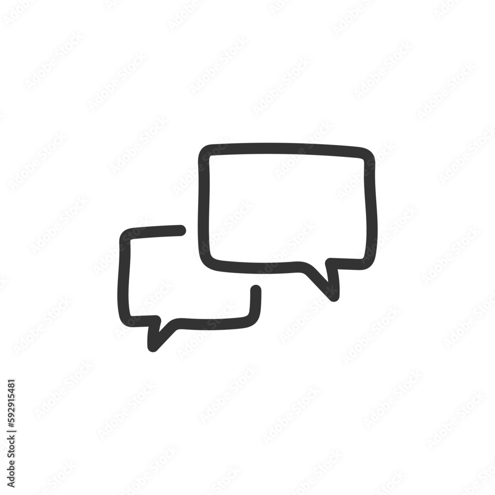 Hand drawn bubble chat vector icon. Chat flat sign design. SMS chat symbol pictogram. Hand drawn chat message icon. UX UI icon. Linear icon Hand drawn bubble chat vector icon. Chat flat sign design. SMS chat symbol pictogram. Hand drawn chat message icon. UX UI icon. Linear icon