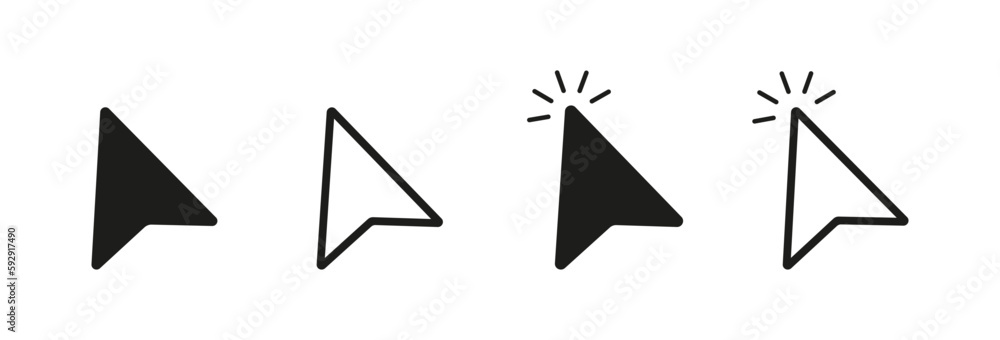 Computer mouse click cursor icons set. Click web button. Flat icon, vector format. EPS 10 Computer mouse click cursor icons set. Click web button. Flat icon, vector format. EPS 10