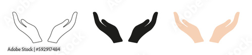 Protecting hands  vector icon. Vector illustration eps 10 