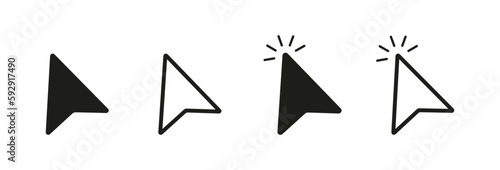 Computer mouse click cursor icons set. Click web button.  Flat icon, vector format. EPS 10 