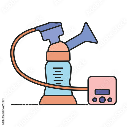 Breast pump vector icon.Realistic vector icon isolated on white background breast pump .