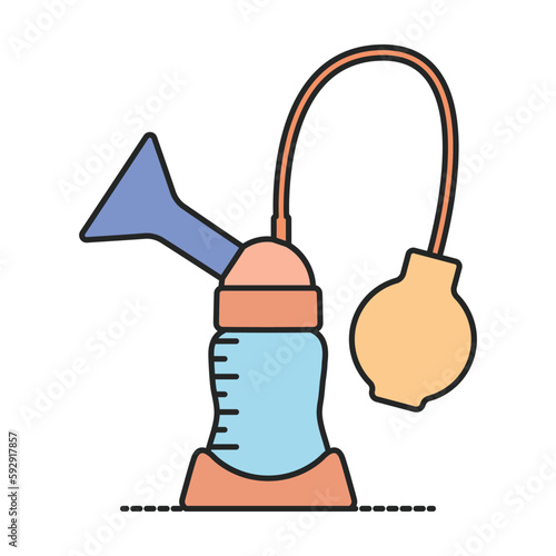 Breast pump vector icon.Realistic vector icon isolated on white background breast pump .