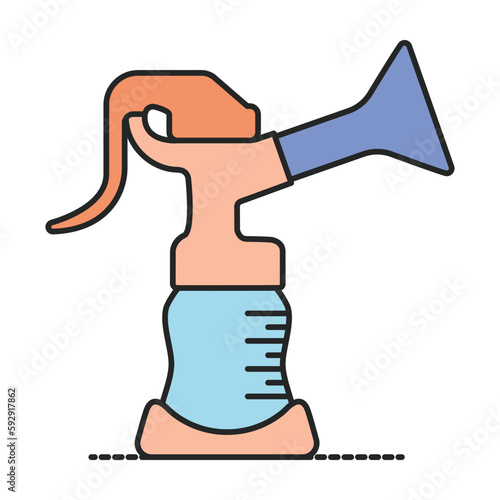 Breast pump vector icon.Realistic vector icon isolated on white background breast pump .