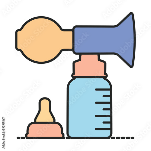 Breast pump vector icon.Realistic vector icon isolated on white background breast pump .