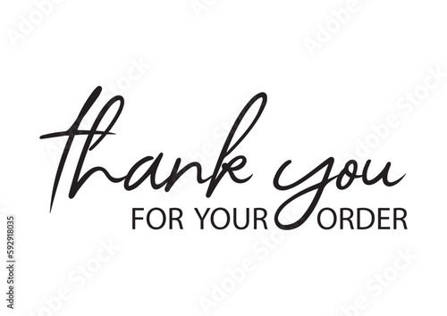 Thank you for your order text design vector  photo