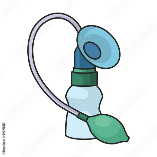 Breast pump vector icon.Color vector icon isolated on white background breast pump.