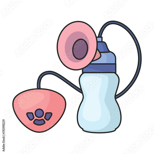 Breast pump vector icon.Color vector icon isolated on white background breast pump.