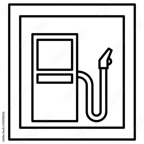 petrol pump. fuel station traffic sign