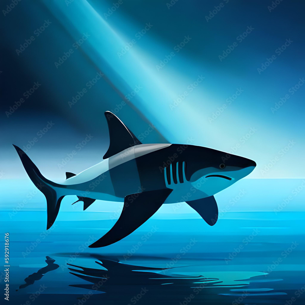 Naklejka premium shark in the sea