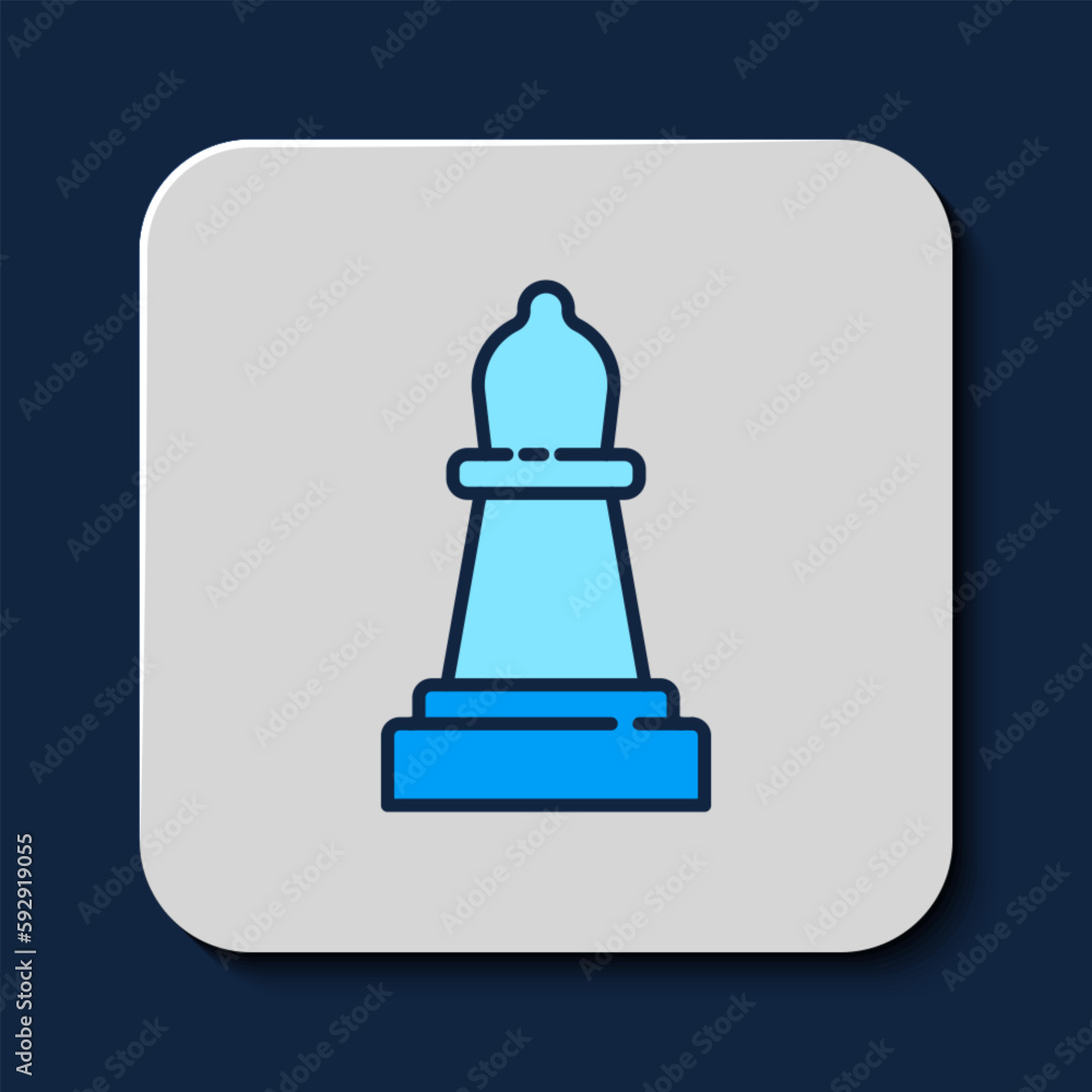 Filled outline Chess icon isolated on blue background. Business strategy. Game, management, finance. Vector Filled outline Chess icon isolated on blue background. Business strategy. Game, management, finance. Vector