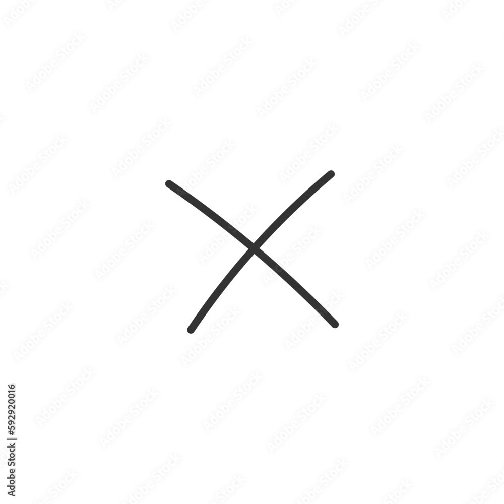 Hand drawn delete vector icon. Delete flat sign design. Remove linear symbol pictogram. UX UI icon Hand drawn delete vector icon. Delete flat sign design. Remove linear symbol pictogram. UX UI icon