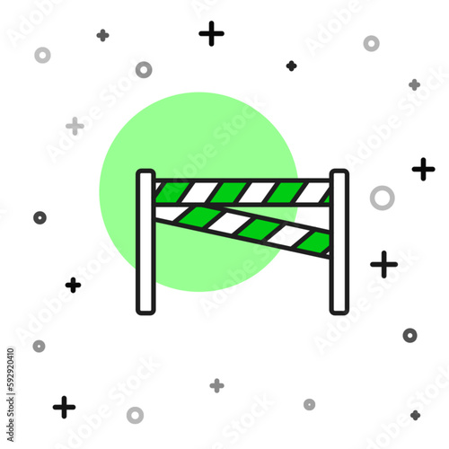 Filled outline Crime scene icon isolated on white background. Vector