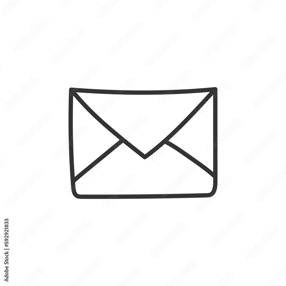 Hand drawn envelope icon. Mail vector icon. Message sign. Opened envelope icon. Letter linear vector icon. Envelope sign symbol pictogram. UX UI icon. Linear icon Hand drawn envelope icon. Mail vector icon. Message sign. Opened envelope icon. Letter linear vector icon. Envelope sign symbol pictogram. UX UI icon. Linear icon