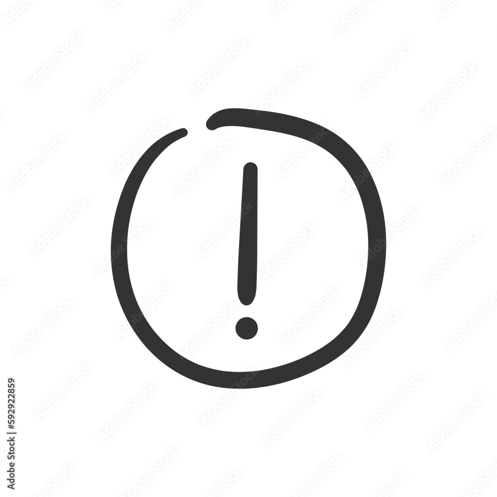 Hand drawn exclamation point vector icon. Hand drawn exclamation point flat sign design. Exclamation point linear symbol pictogram. UX UI icon. Linear icon Hand drawn exclamation point vector icon. Hand drawn exclamation point flat sign design. Exclamation point linear symbol pictogram. UX UI icon. Linear icon