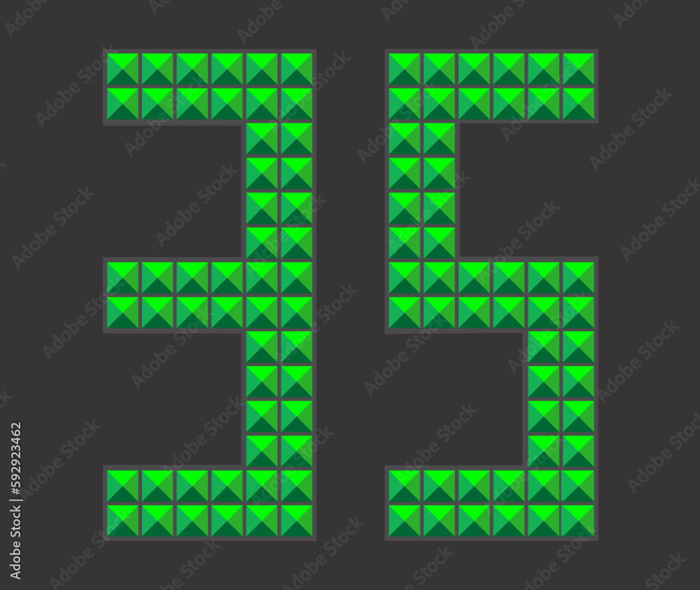 Obraz premium Vector Alphabet Number 35