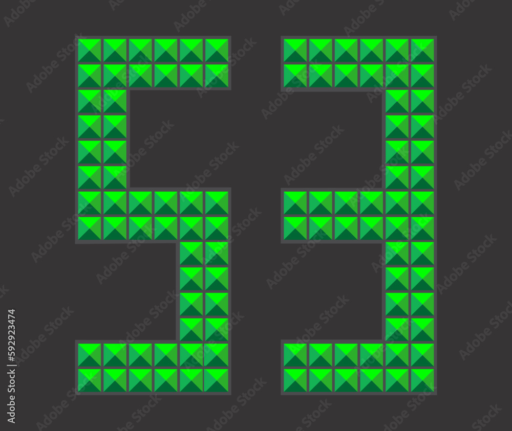 Obraz premium Vector Alphabet Number 53