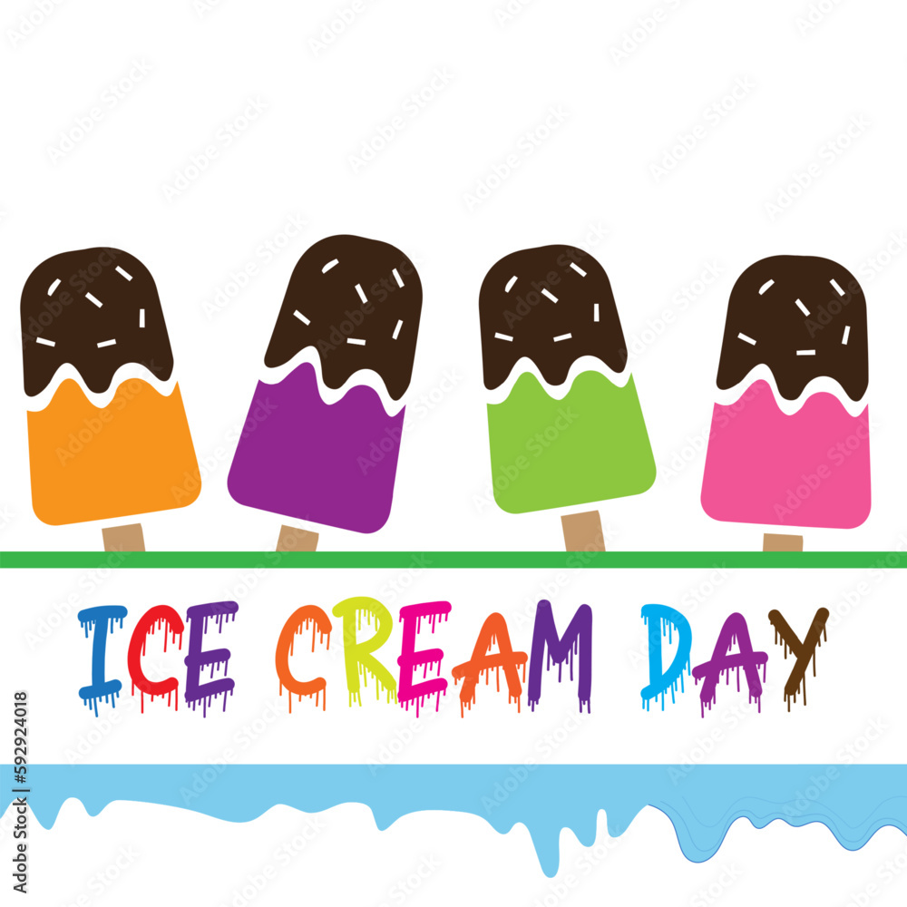 ice cream day vector. suitable for card , banner, or poster ice cream day vector. suitable for card , banner, or poster